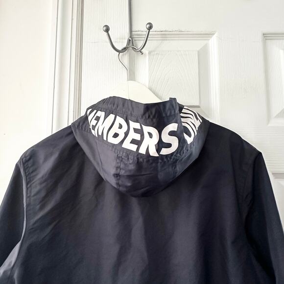 Members Only Sport Blue Nylon Pullover Hooded Quarter Zip Windbreaker Medium Men - Picture 7 of 13